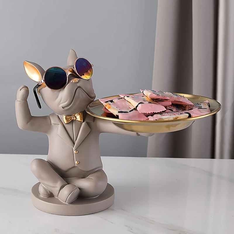 Home Living Room Decor Glasses Bulldog Sculpture Animal Figurines Ornament Statue Table Decoration Bulldog Fruit Dish
Home Living Room Decor Glasses Bulldog Sculpture Animal Figurines Ornament Statue Table Decoration Bulldog Fruit Dish