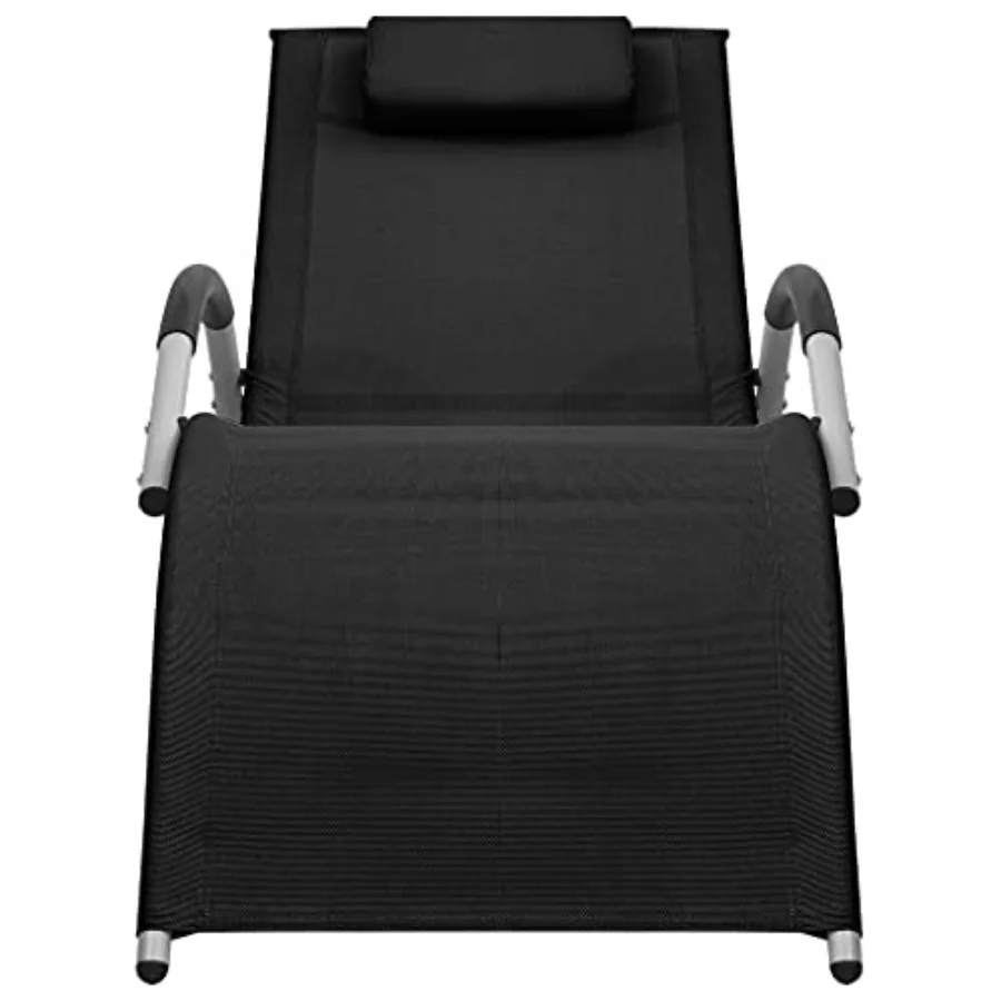 Foldable Outdoor Lounge Chair for Pool Patio Garden Backyard Relaxation in Black and Gray Textilene with Powder-Coated Aluminum
Foldable Outdoor Lounge Chair for Pool Patio Garden Backyard Relaxation in Black and Gray Textilene with Powder-Coated Aluminum