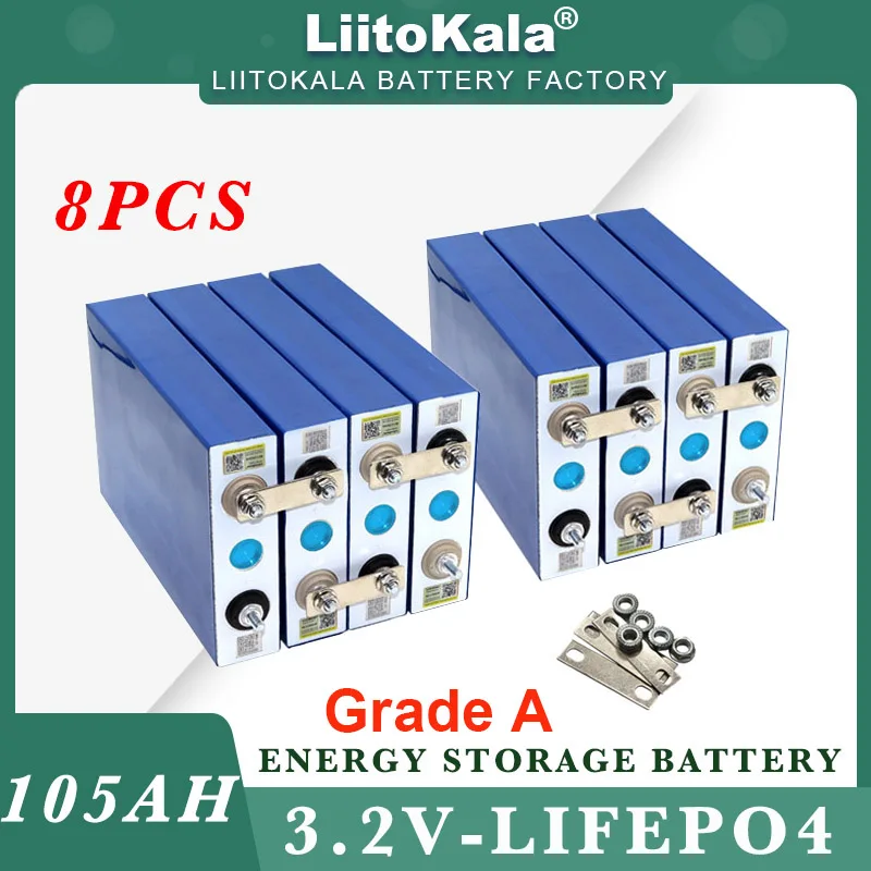 8x Grade A 3.2V 105Ah LiFePO4 battery Lithium iron phospha DIY 12v 24V inverter Motorcycle Electric Car travel Solar Batteries
8x Grade A 3.2V 105Ah LiFePO4 battery Lithium iron phospha DIY 12v 24V inverter Motorcycle Electric Car travel Solar Batteries