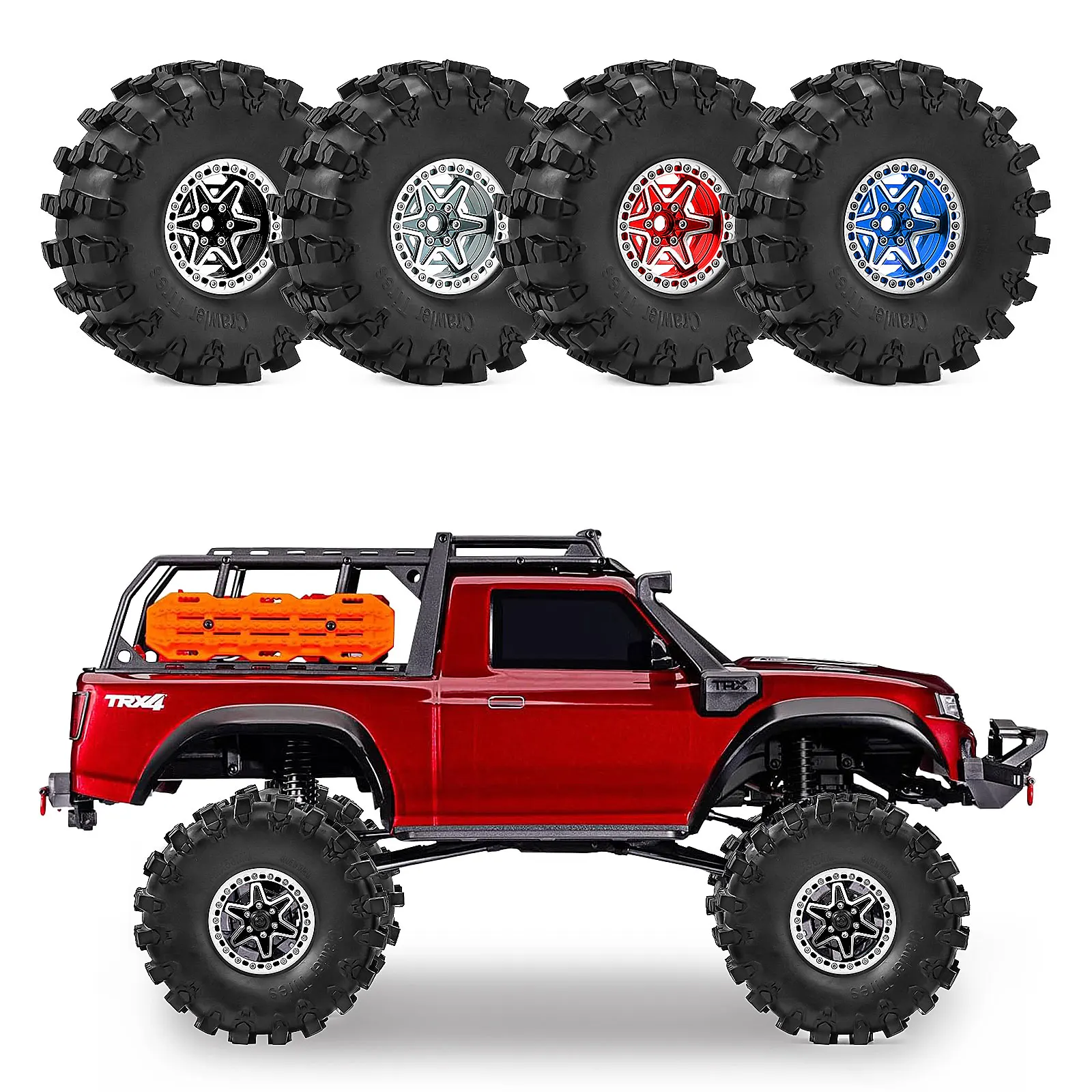 2.2" Beadlock Rims 150mm Rubber Crawler Tires, 1/10 RC Crawler Parts for SCX10 RBX10 Wraith TRX4
2.2" Beadlock Rims 150mm Rubber Crawler Tires, 1/10 RC Crawler Parts for SCX10 RBX10 Wraith TRX4