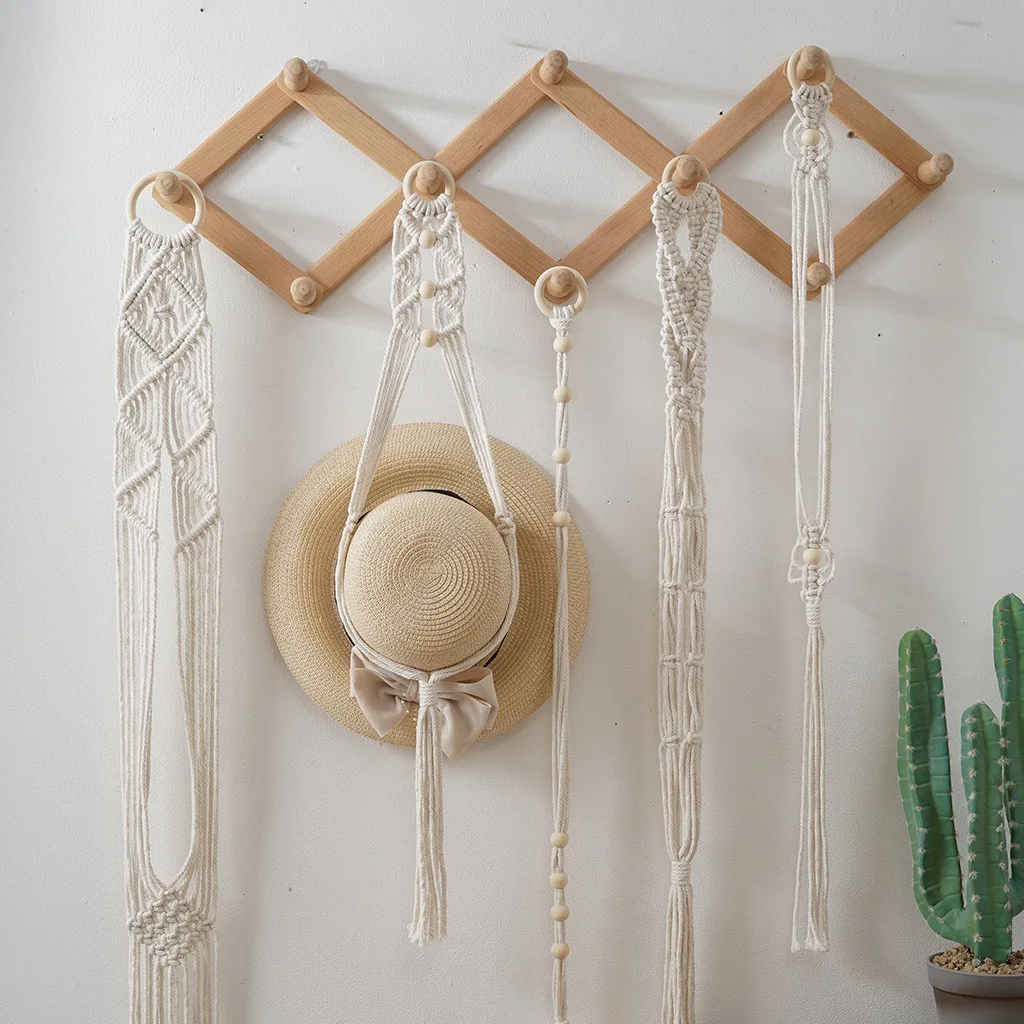 Handwoven Hat Storage Rack Bohemian Cotton Rope Tapestry Shop Hat Decorative Ethnic Style Nordic Geometry Pattern Home Fabric
Handwoven Hat Storage Rack Bohemian Cotton Rope Tapestry Shop Hat Decorative Ethnic Style Nordic Geometry Pattern Home Fabric