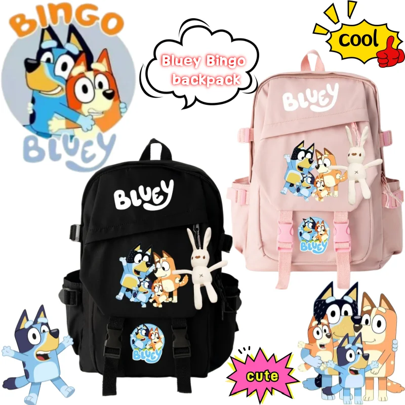 Bluey Bingo backpack with high-value cartoon print creative large capacity portable student ergonomic load-reducing school bag
Bluey Bingo backpack with high-value cartoon print creative large capacity portable student ergonomic load-reducing school bag