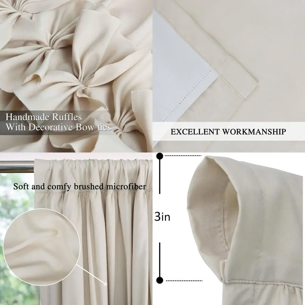 54x84 Thermal Insulated Blackout Curtains, Pair, Boho Style with Butterfly Flowers, Rustic Rod Pocket, Camel
54x84 Thermal Insulated Blackout Curtains, Pair, Boho Style with Butterfly Flowers, Rustic Rod Pocket, Camel