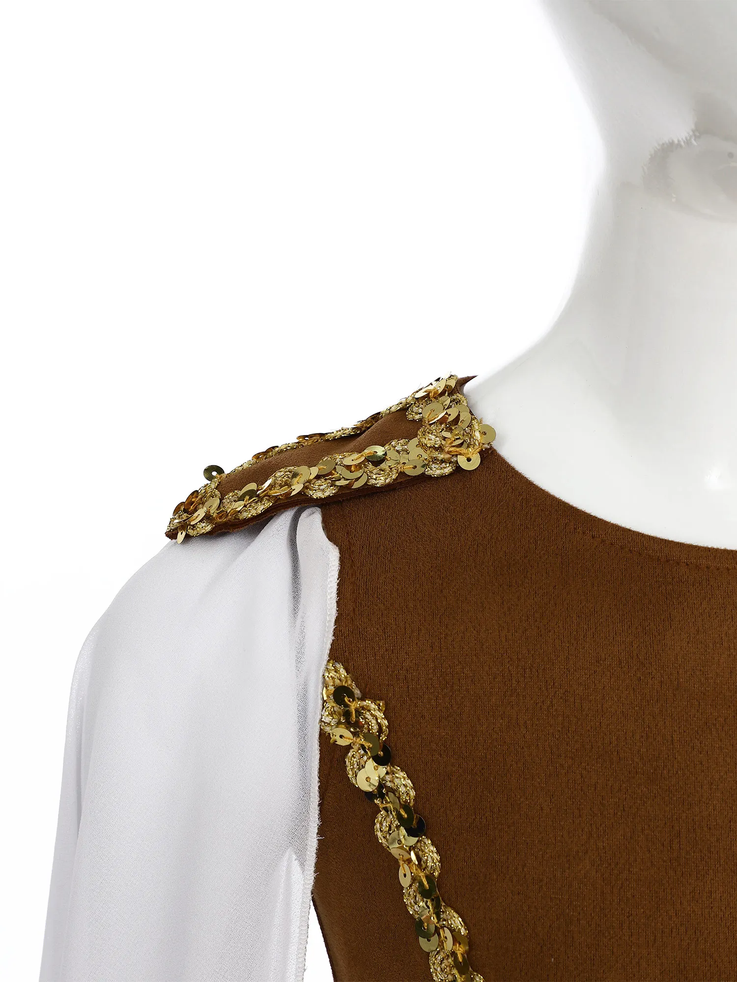 Kids Girls Roman Soldier Gladiator Costume Shiny Sequins Adornment Round Neck Flying Sleeve Puffy Dress Warrior Cosplay Dress
Kids Girls Roman Soldier Gladiator Costume Shiny Sequins Adornment Round Neck Flying Sleeve Puffy Dress Warrior Cosplay Dress