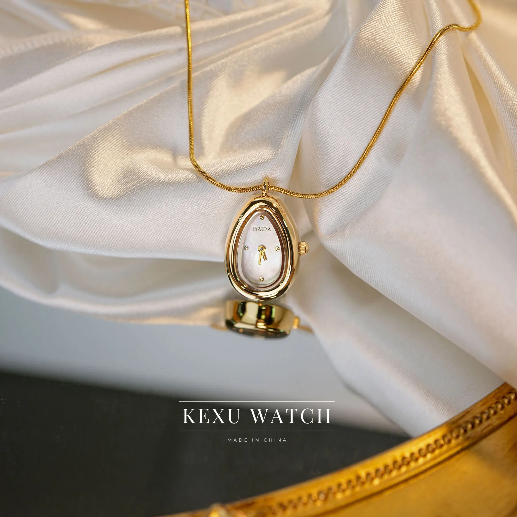Haida Necklace Watch for Women, Mother of Pearl Dial Ladies Watch, Chic Teardrop Necklace Watch, Gold/Silver Charm Ladies Watch
Haida Necklace Watch for Women, Mother of Pearl Dial Ladies Watch, Chic Teardrop Necklace Watch, Gold/Silver Charm Ladies Watch