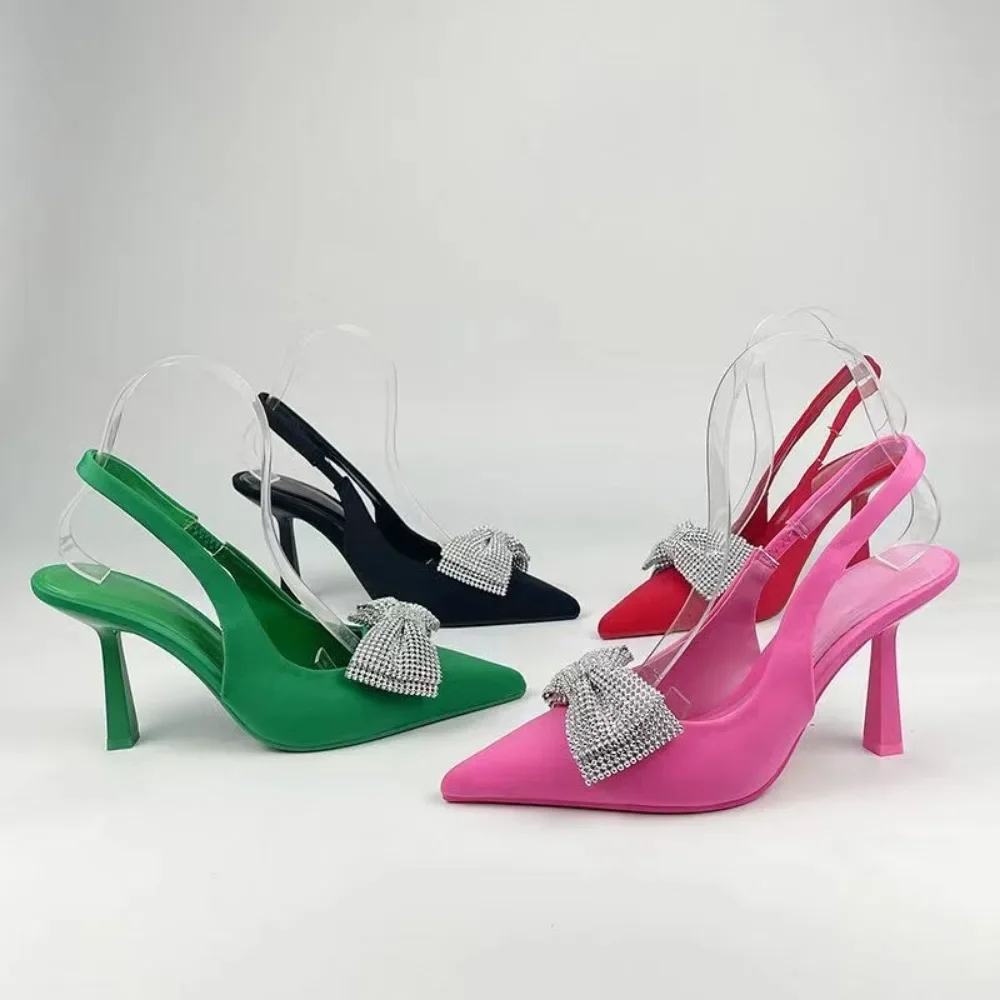 Women Blue Slingback Pumps High Heels Crystal Bowknot Party Dress Shoes Woman Sexy Pointed Toe Stiletto Heel Sandals Summer
Women Blue Slingback Pumps High Heels Crystal Bowknot Party Dress Shoes Woman Sexy Pointed Toe Stiletto Heel Sandals Summer
