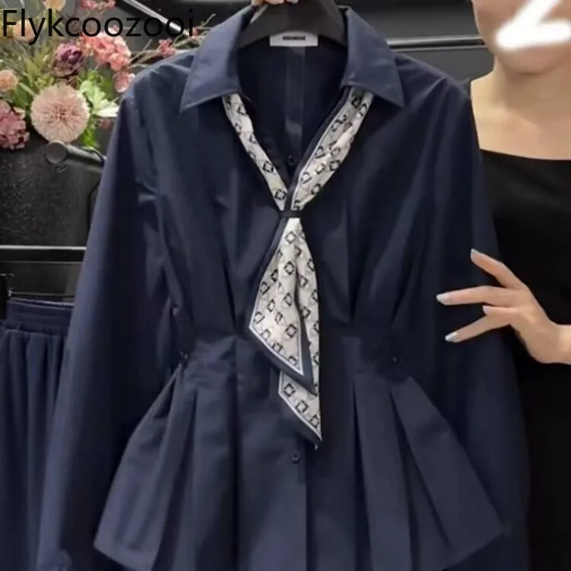 Big Size Polo Neck Single Breasted Long Sleeve Shirt Women Waisted Slim Ribbon Folds Blouse Spring Lady Elegant Solid Top
Big Size Polo Neck Single Breasted Long Sleeve Shirt Women Waisted Slim Ribbon Folds Blouse Spring Lady Elegant Solid Top