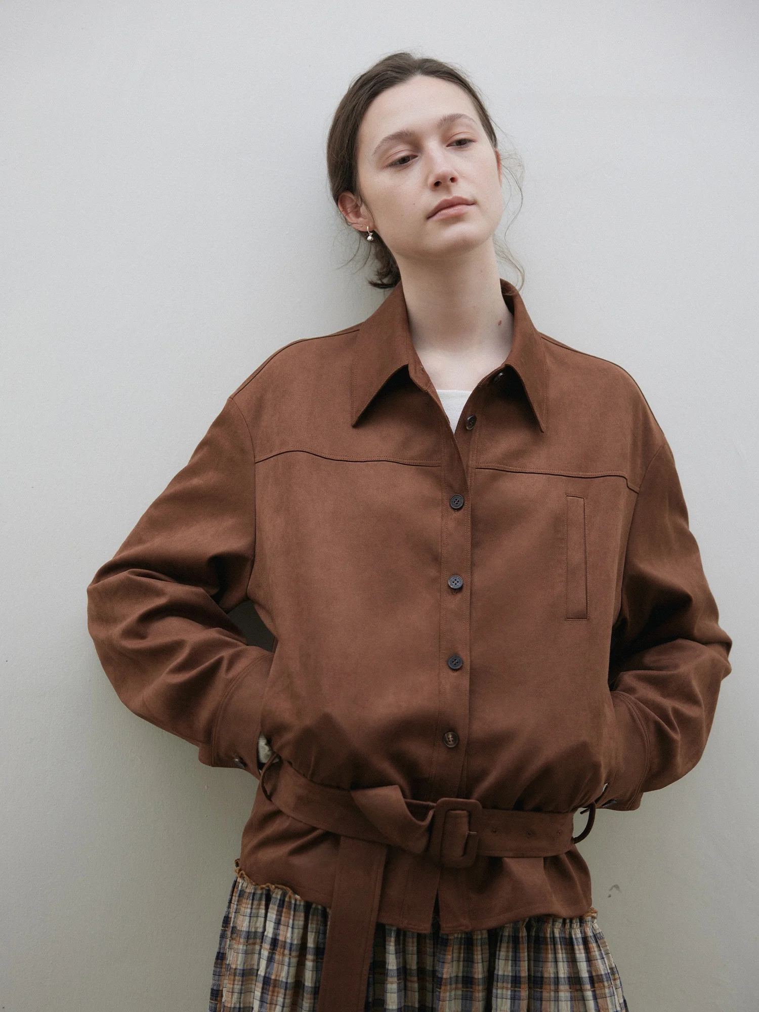 Retro Suede Waist-Cinching Jacket Short Outerwear Nice People2025AW Bouffant Style Casual Fit Women's Polyester Blend Long Sl...
Retro Suede Waist-Cinching Jacket Short Outerwear Nice People2025AW Bouffant Style Casual Fit Women's Polyester Blend Long Sl...