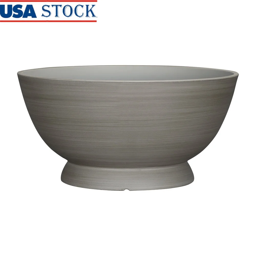 Gray Sienna Recycled Resin Planter Indoor Outdoor Round Flower Pot with Drainage Holes UV Resistant Lightweight Durable 18in
Gray Sienna Recycled Resin Planter Indoor Outdoor Round Flower Pot with Drainage Holes UV Resistant Lightweight Durable 18in
