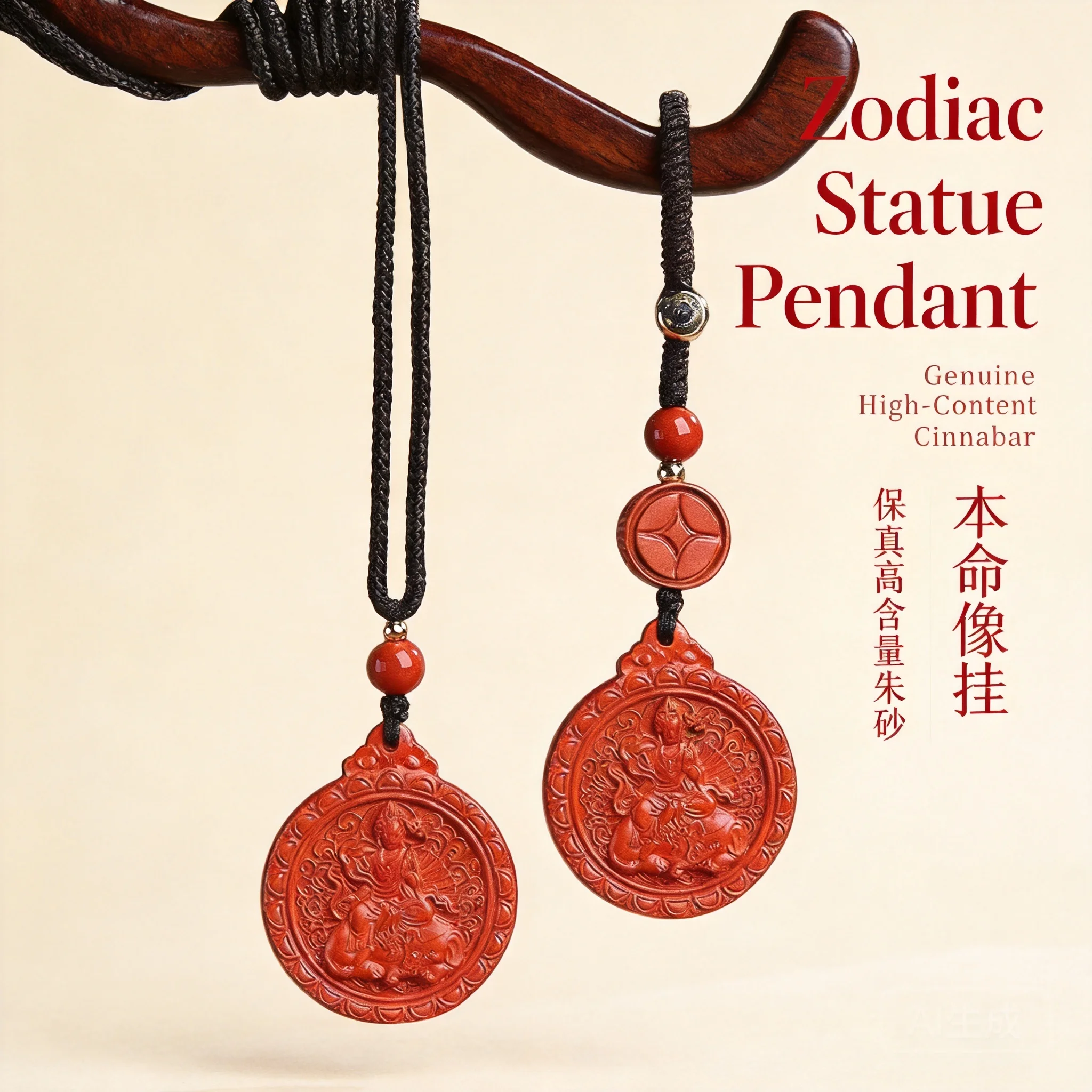 Kids Size High Purity Cinnabar Chinese Zodiac Patron Saint Pendant Double Sided Lucky Amulet Blessing Good Fortune Wealth Guard
Kids Size High Purity Cinnabar Chinese Zodiac Patron Saint Pendant Double Sided Lucky Amulet Blessing Good Fortune Wealth Guard