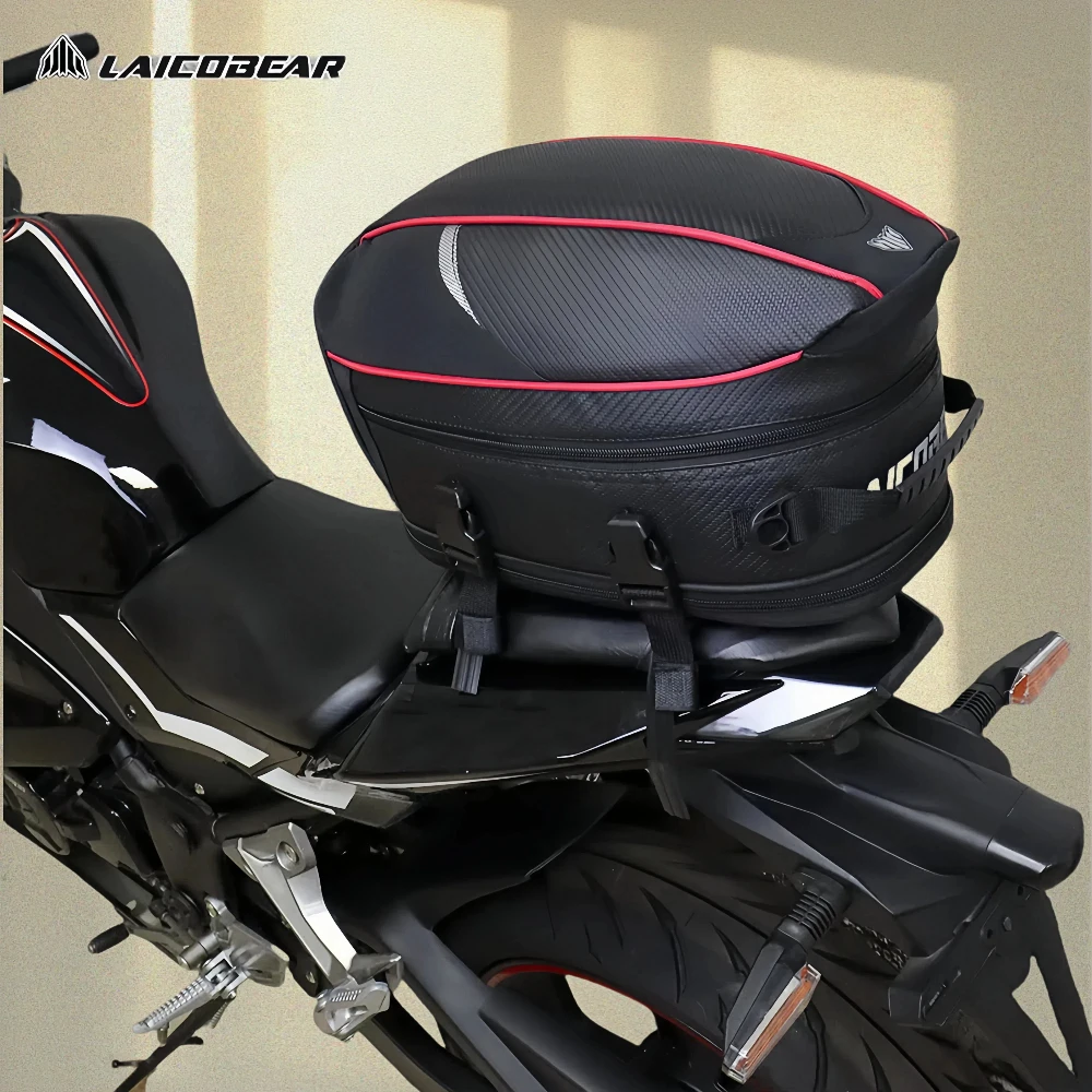 Motorcycle Tail Bag Waterproof - Rear Seat Saddle Bag,Large Capacity Expandable Motorbike Luggage with Reflective & Carbon Fiber
Motorcycle Tail Bag Waterproof - Rear Seat Saddle Bag,Large Capacity Expandable Motorbike Luggage with Reflective & Carbon Fiber
