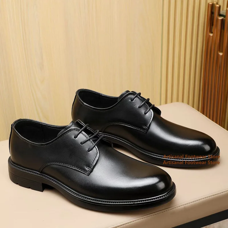 Cowhide Lace-Up Men's Shoes Thick-Soled Breathable Business Leather Shoes British Style Trendy Handmade Men's Derby Shoes
Cowhide Lace-Up Men's Shoes Thick-Soled Breathable Business Leather Shoes British Style Trendy Handmade Men's Derby Shoes