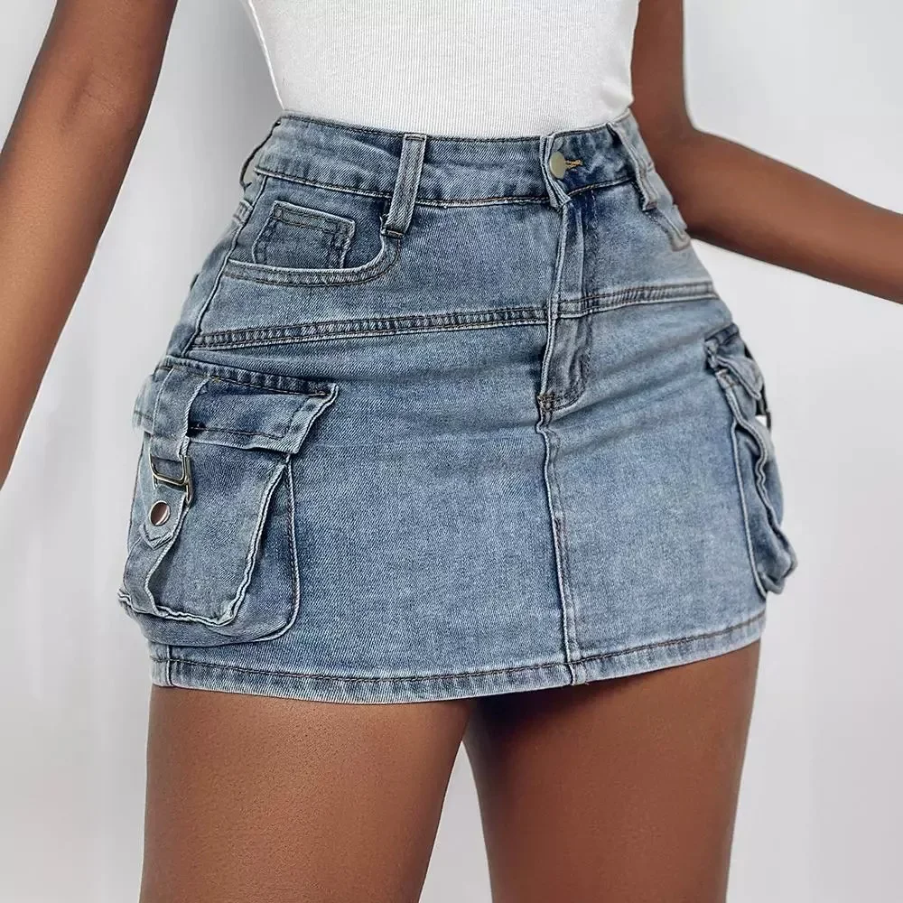Pocket Design Buckled Denim Skirt Women High Waist Short Mini Skirt Sexy Summer Fashion
Pocket Design Buckled Denim Skirt Women High Waist Short Mini Skirt Sexy Summer Fashion