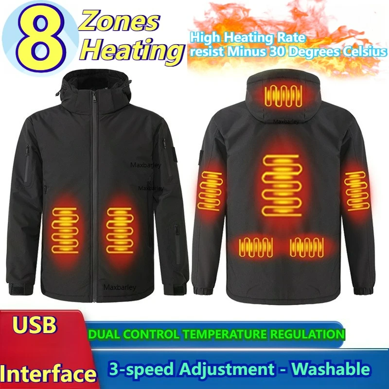 8 + 18 Zone Heated Ski Suit Men Winter Self Heating Jacket + Trousers USB Intelligent 26 Areas Temperature Control Snow Clothing
8 + 18 Zone Heated Ski Suit Men Winter Self Heating Jacket + Trousers USB Intelligent 26 Areas Temperature Control Snow Clothing