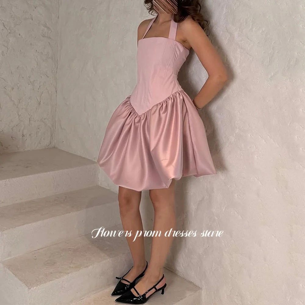 Flowers Halter Prom Dresses A Line Party Dress Mini Evening Dress Fish Bones Formal Occasion Dresses فساتين مناسبة ر Customized
Flowers Halter Prom Dresses A Line Party Dress Mini Evening Dress Fish Bones Formal Occasion Dresses فساتين مناسبة ر Customized