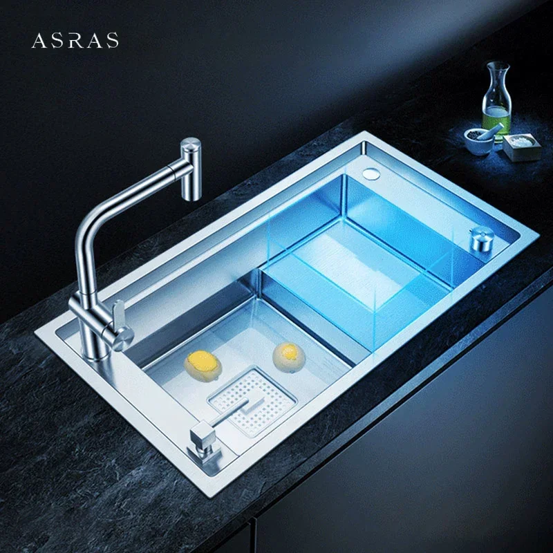 ASRAS Stepped Sink 304 Stainless Steel Kitchen Sink 4mm Thickness 220mm Depth Large Size Handmade Brushed Stepped Kitchen Sinks
ASRAS Stepped Sink 304 Stainless Steel Kitchen Sink 4mm Thickness 220mm Depth Large Size Handmade Brushed Stepped Kitchen Sinks