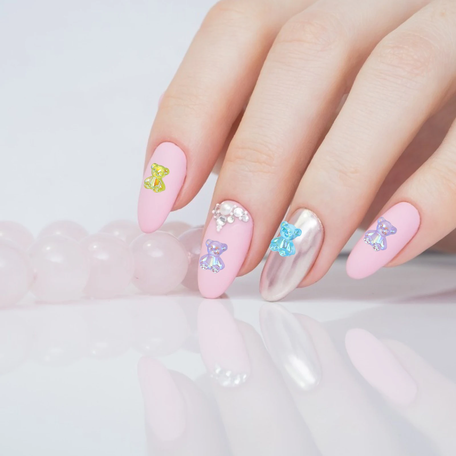 96pcs Bear Nail Decor Diy Manicure Ornament For Women Durable Fashionable Nail Art Accessories For Fingernails Toenails
96pcs Bear Nail Decor Diy Manicure Ornament For Women Durable Fashionable Nail Art Accessories For Fingernails Toenails