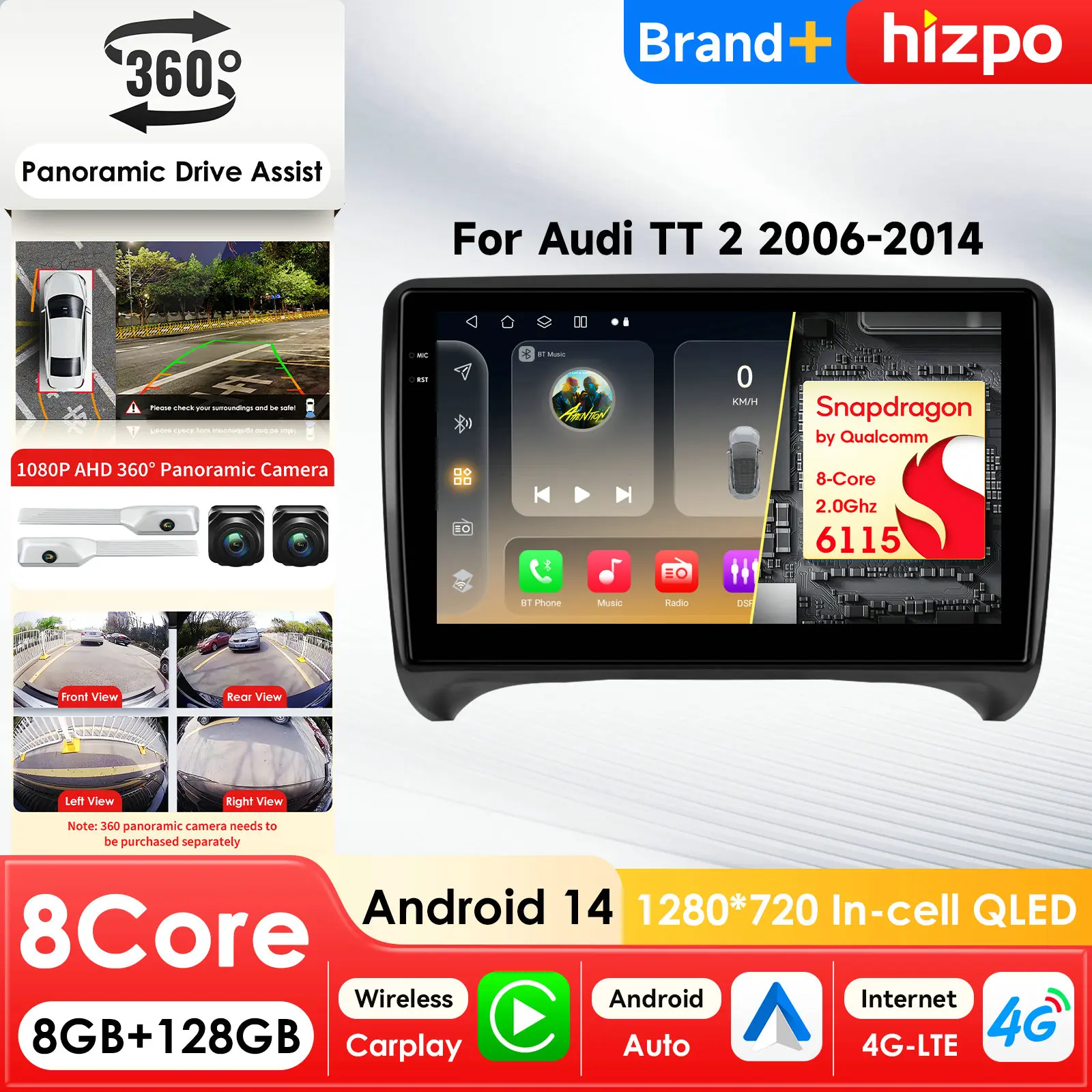 Автомобильный мультимедийный плеер Hizpo Stereo AI Intelligent Screen Android для Audi TT MK2 8J 2006-2014 с GPS, CarPlay, 4G и процессором Snapdragon
Автомобильный мультимедийный плеер Hizpo Stereo AI Intelligent Screen Android для Audi TT MK2 8J 2006-2014 с GPS, CarPlay, 4G и процессором Snapdragon