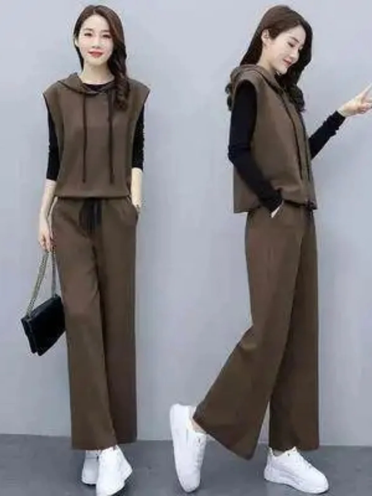 Elegant Fashionable Women's Three-Piece Set Slimming Wide Leg Pants Vest Casual Spring Autumn New Style Anti-Aging
Elegant Fashionable Women's Three-Piece Set Slimming Wide Leg Pants Vest Casual Spring Autumn New Style Anti-Aging
