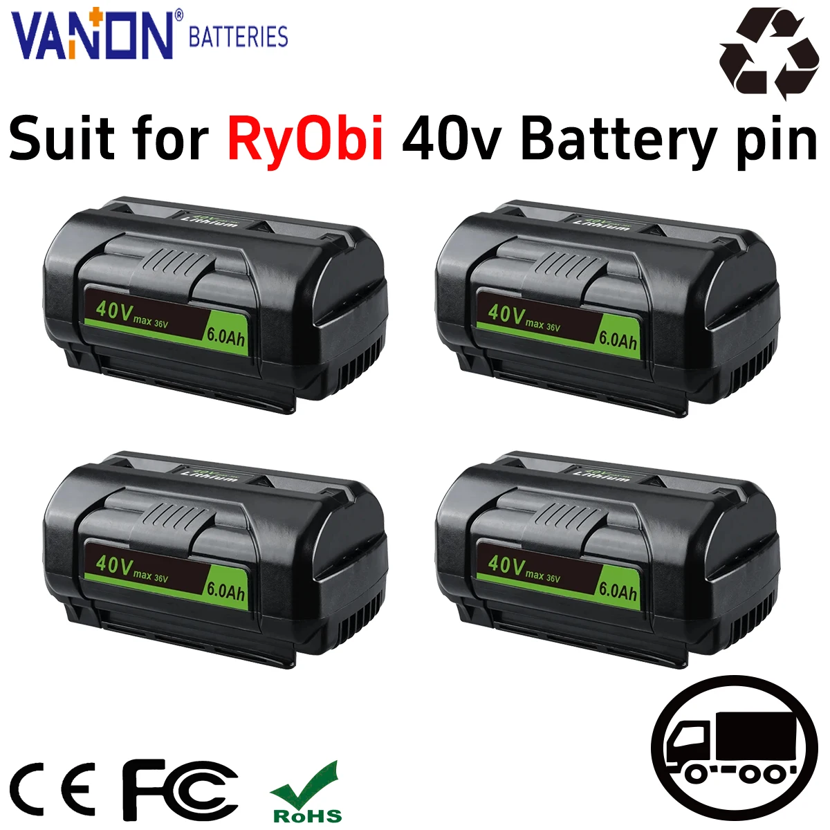 Аккумулятор Li-Ion VANON OP4040A1 6.0Ач 40В MAX (1/2/4 шт.) для замены аккумуляторов Ryobi OP4015, OP4026, OP40401, OP4050, OP40501, OP4060A
Аккумулятор Li-Ion VANON OP4040A1 6.0Ач 40В MAX (1/2/4 шт.) для замены аккумуляторов Ryobi OP4015, OP4026, OP40401, OP4050, OP40501, OP4060A