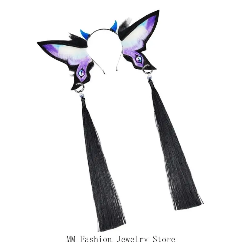 D0UB Kids Hairbands Lovely Butterfly Hair Hoop for Halloween Birthday Photo Props Dark Headwear Cosplay Accessories
D0UB Kids Hairbands Lovely Butterfly Hair Hoop for Halloween Birthday Photo Props Dark Headwear Cosplay Accessories