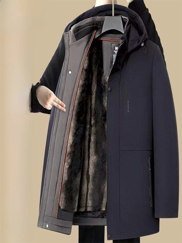 Thiened Fce Lined Hooded Men's Cotton Jaet Removable Inner Vest Winter Warm Outerwear for Middle-Aged And ly
Thiened Fce Lined Hooded Men's Cotton Jaet Removable Inner Vest Winter Warm Outerwear for Middle-Aged And ly