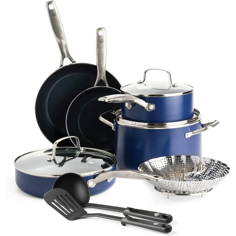 11 Piece Cookware Set, Diamond Infused PFAS & PFOA-Free Ceramic Nonstick Pots and Pans, Durable Nontoxic Metal Utensils
11 Piece Cookware Set, Diamond Infused PFAS & PFOA-Free Ceramic Nonstick Pots and Pans, Durable Nontoxic Metal Utensils