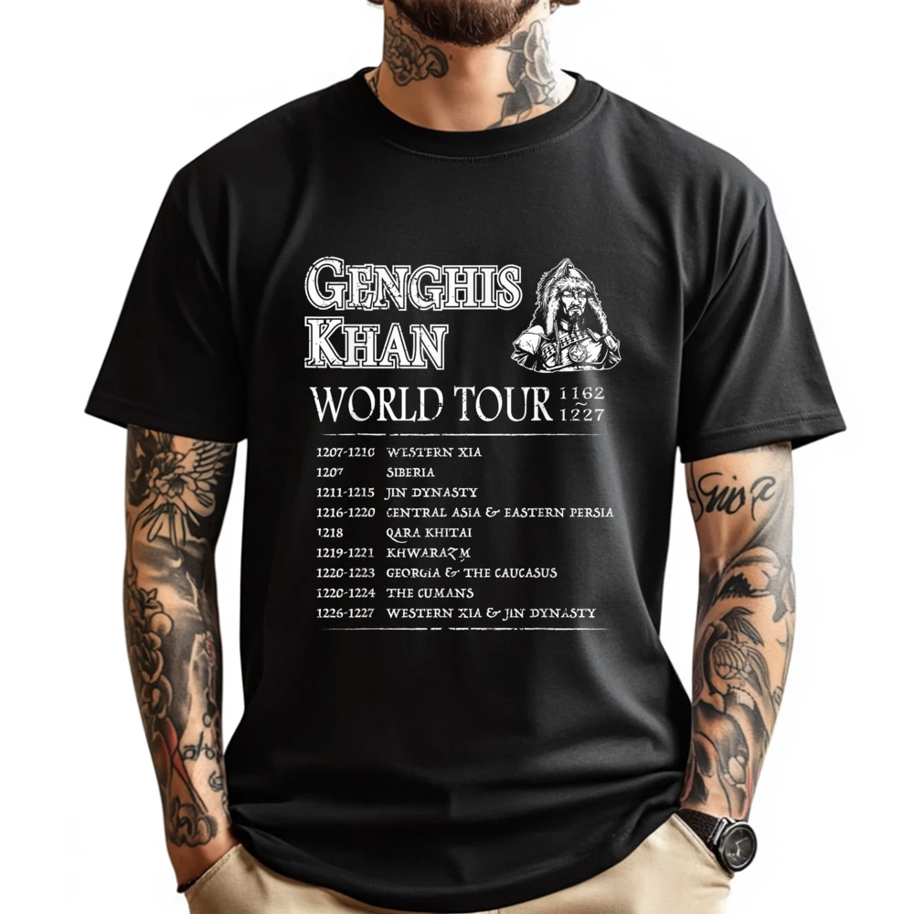 World Tour Genghis Khan Historic Mongolian Empire Men's T-Shirts Camisetas Hombre Grahpic Tee Shirt Adult Vintage T Shirts 
World Tour Genghis Khan Historic Mongolian Empire Men's T-Shirts Camisetas Hombre Grahpic Tee Shirt Adult Vintage T Shirts