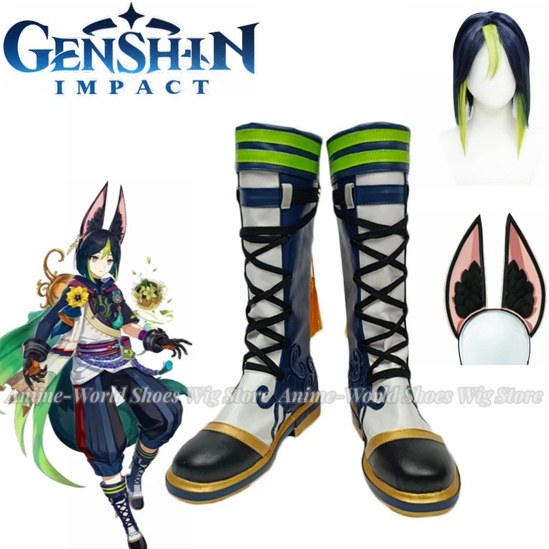 Anime Ti NaLi Ear Shoes Boots Accessories Game Genshin Impact Tighnari Wigs Heat Resistant Synthetic Hair Game Role Cosplay Wigs
Anime Ti NaLi Ear Shoes Boots Accessories Game Genshin Impact Tighnari Wigs Heat Resistant Synthetic Hair Game Role Cosplay Wigs