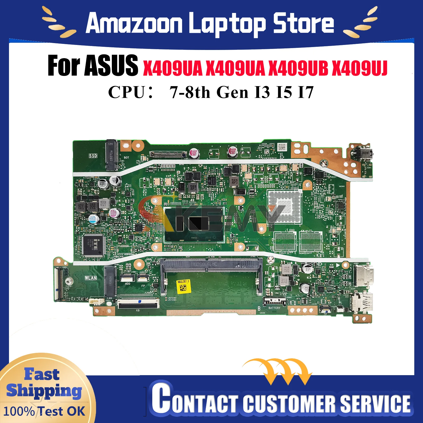 X409UA Laptop Motherboard For ASUS VivoBook F409U A409U X409UJ X409U F509U X409UA X409UB A509U Mainboard I3 I5 I7 CPU tests OK
X409UA Laptop Motherboard For ASUS VivoBook F409U A409U X409UJ X409U F509U X409UA X409UB A509U Mainboard I3 I5 I7 CPU tests OK
