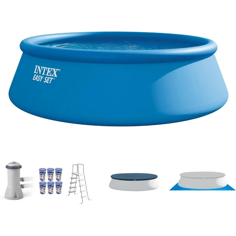 Intex 15ft x 48in Easy Set Outdoor Above Ground Swimming Pool Kit with Ladder, Cover,1000 GPH GFCI Filter Pump and 6 Replacement
Intex 15ft x 48in Easy Set Outdoor Above Ground Swimming Pool Kit with Ladder, Cover,1000 GPH GFCI Filter Pump and 6 Replacement