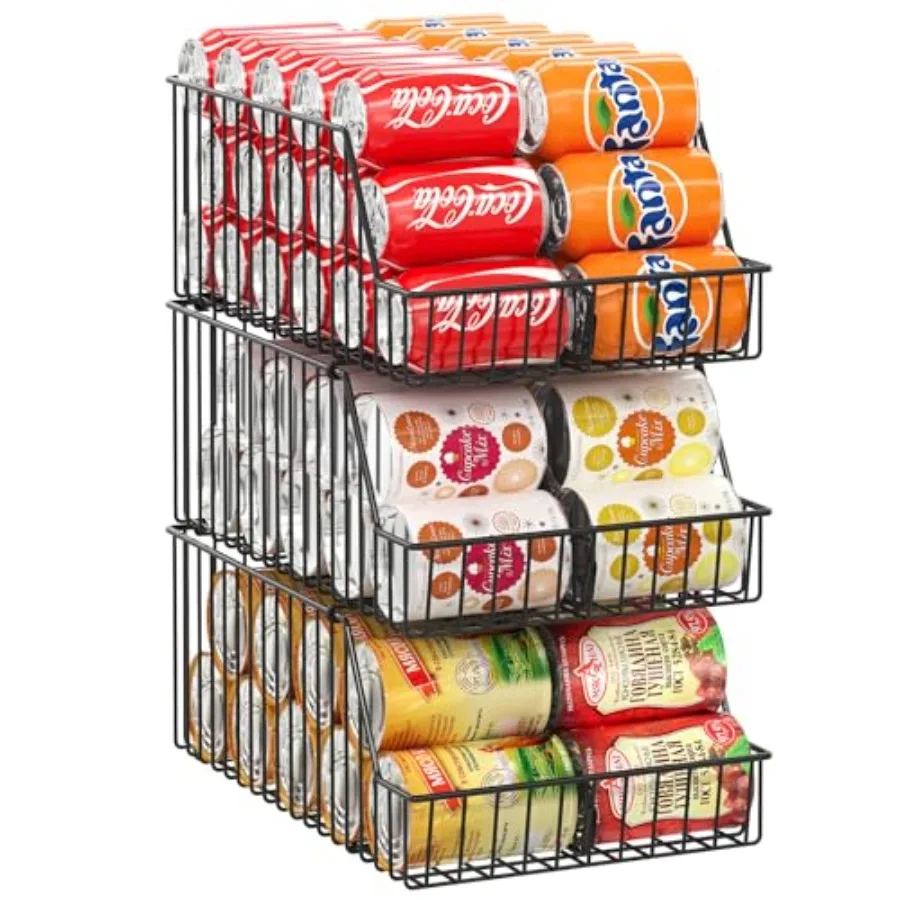 3 Pack Can Storage Organizer For Pantry, Stackble Widen Can Holder Rack With 3 Adjustable Dividers, Can Dispensers For Soup Sod
3 Pack Can Storage Organizer For Pantry, Stackble Widen Can Holder Rack With 3 Adjustable Dividers, Can Dispensers For Soup Sod