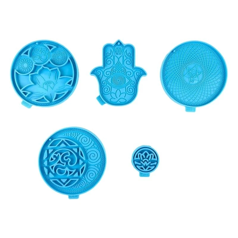 E21F 5Pcs Silicone Epoxy Resin Yoga Pendant Molds Different Patterns Tray Molds Used to Make Artificial Agate Pieces
E21F 5Pcs Silicone Epoxy Resin Yoga Pendant Molds Different Patterns Tray Molds Used to Make Artificial Agate Pieces