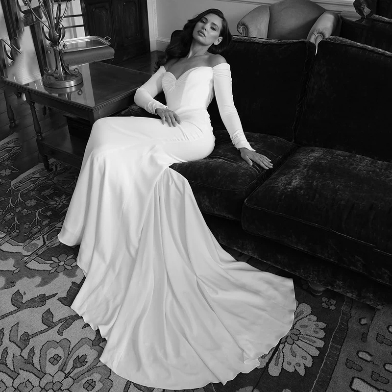 Eightree White Mermaid Wedding Dresses Long Sleeve Sweetheart Buttons Bridal Dress Women Evening Wedding Prom Gowns Customized
Eightree White Mermaid Wedding Dresses Long Sleeve Sweetheart Buttons Bridal Dress Women Evening Wedding Prom Gowns Customized