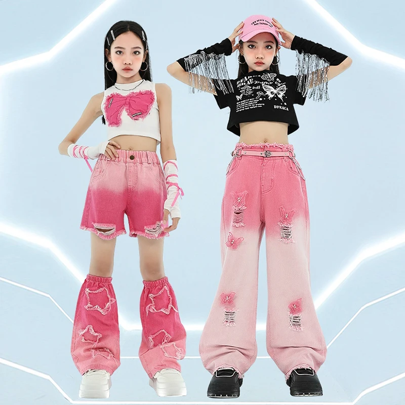 Kid Jazz Dance Costume Children Street Hip hop Stage Dance Set Kpop Dance Costume for Girls Pink Outfit Streetwear Clothes XH607
Kid Jazz Dance Costume Children Street Hip hop Stage Dance Set Kpop Dance Costume for Girls Pink Outfit Streetwear Clothes XH607