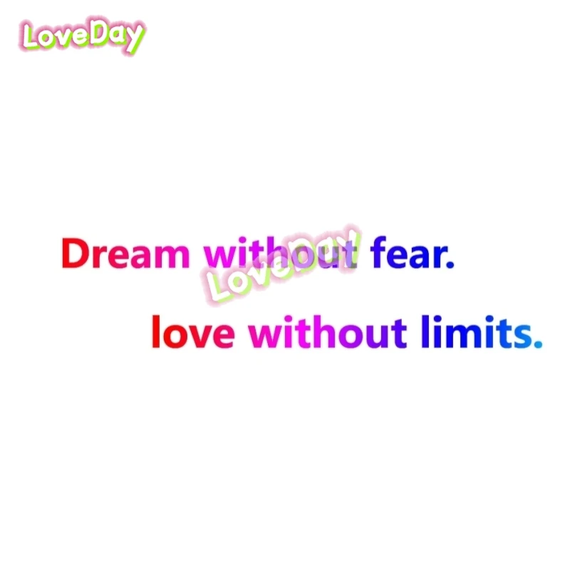 Dream Without Fear Love Without Limits Encourages Copywriting Car Stickers Text Stickers Текстовые автомобильные наклейки
Dream Without Fear Love Without Limits Encourages Copywriting Car Stickers Text Stickers Текстовые автомобильные наклейки