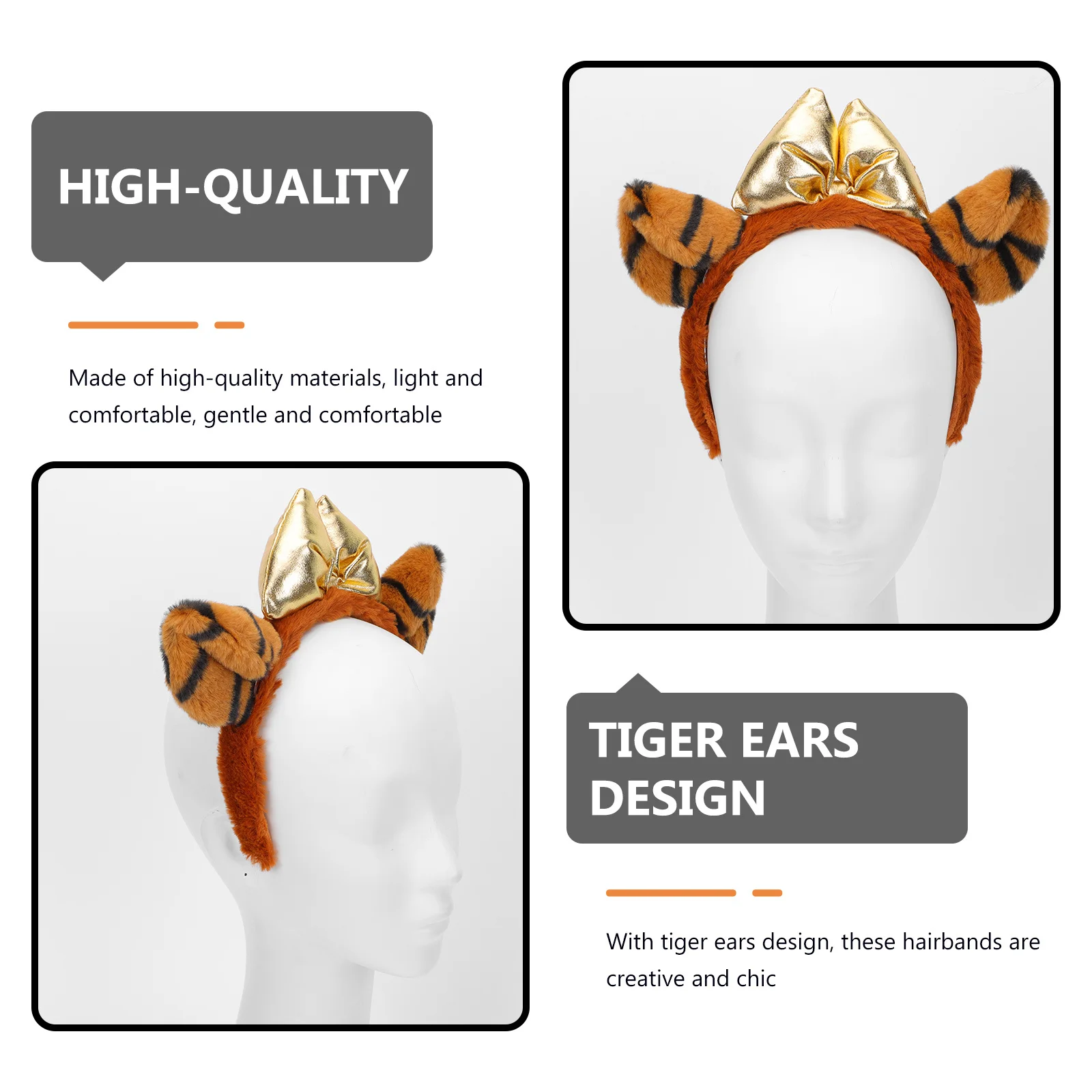1Pcs Tiger Ear Hair Hoops Kids Party Prop Cartoon Headdress Cosplay Animal Tail Festival Costume Hair Hoops Tiger Ear Hairband
1Pcs Tiger Ear Hair Hoops Kids Party Prop Cartoon Headdress Cosplay Animal Tail Festival Costume Hair Hoops Tiger Ear Hairband