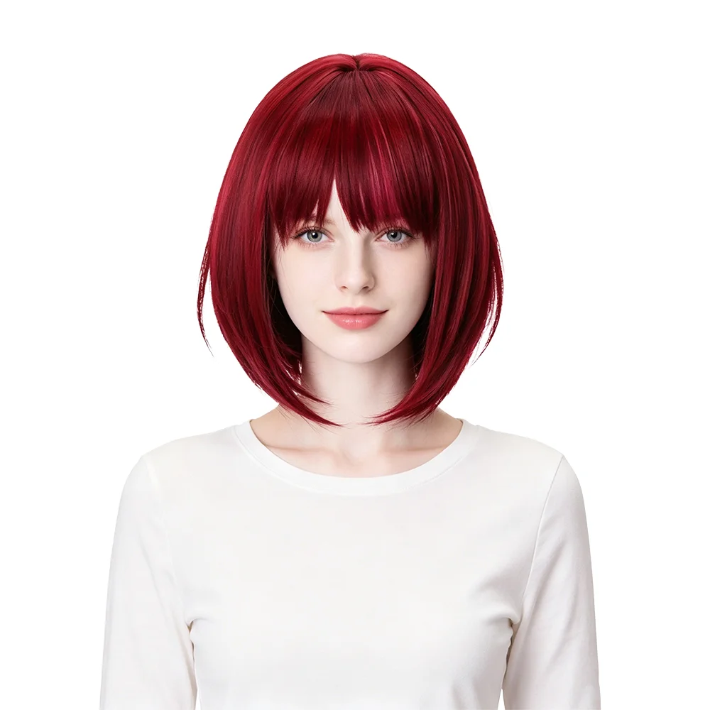 Daily Wear Wine Red Highlights Bob Wig with Bangs Short Straight Heat Resistant Synthetic Wig For Women Halloween Costume Party
Daily Wear Wine Red Highlights Bob Wig with Bangs Short Straight Heat Resistant Synthetic Wig For Women Halloween Costume Party