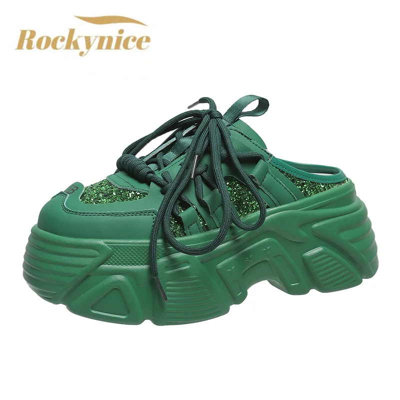 Women High Platform Slippers 7CM Wedges Bling Shoes Woman Outside Leather Casual Chunky Sneakers Summer Breathable Mesh Slippers
Women High Platform Slippers 7CM Wedges Bling Shoes Woman Outside Leather Casual Chunky Sneakers Summer Breathable Mesh Slippers