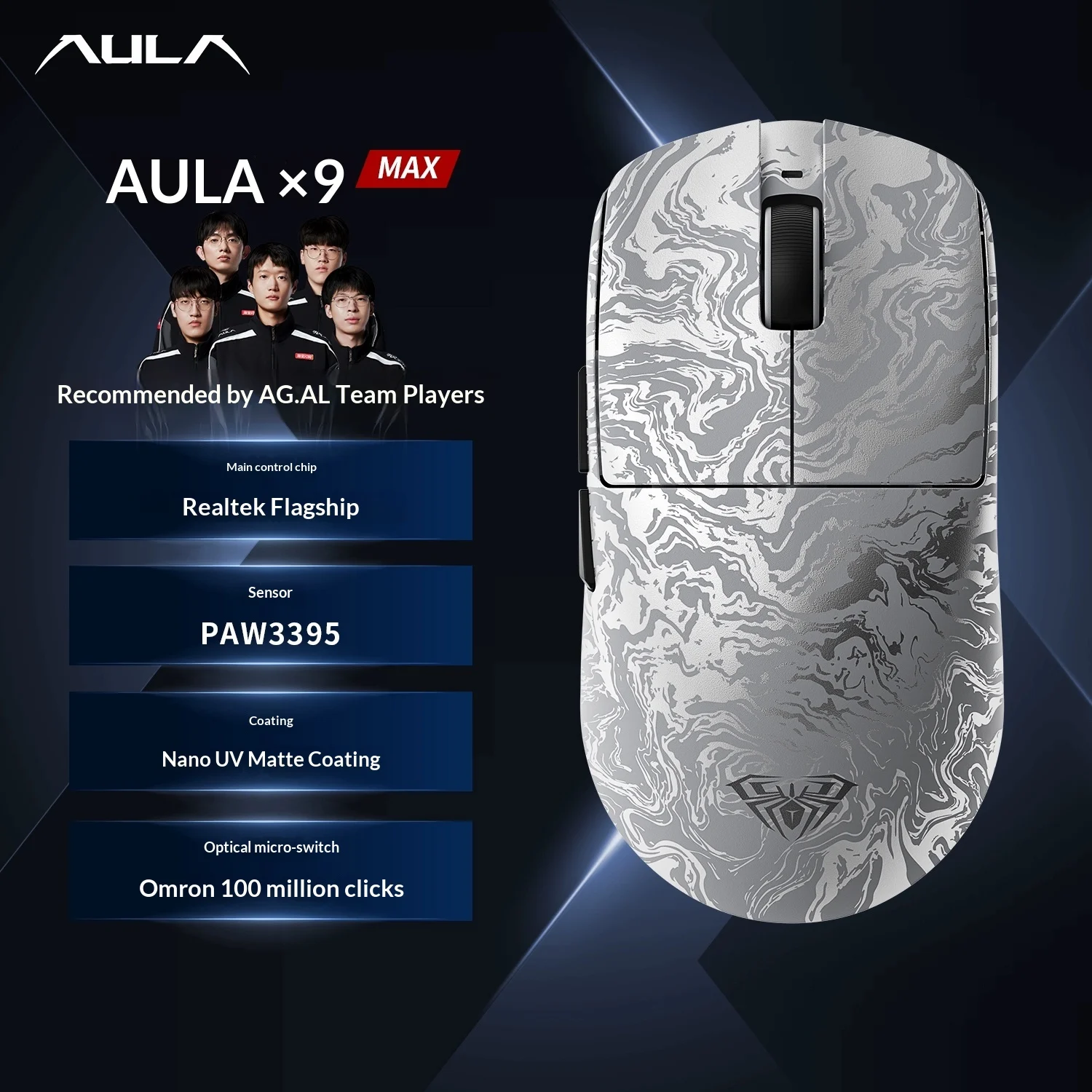 Игровая мышь AULA X9 Max Ultra, беспроводная, три режима подключения, двойная частота 8 кГц, аккумулятор 500 мАч, сенсор PAW3950, легкая, эргономичная, для киберспорта, аксессуары для геймеров
Игровая мышь AULA X9 Max Ultra, беспроводная, три режима подключения, двойная частота 8 кГц, аккумулятор 500 мАч, сенсор PAW3950, легкая, эргономичная, для киберспорта, аксессуары для геймеров