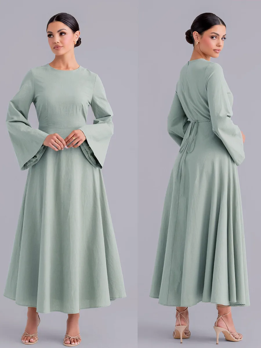 Muslim Women Dubai Abaya Imitation Linen Solid Long Dress Kaftan Modest Ramadan Robe Femme african dresses Islam Clothing Kebaya
Muslim Women Dubai Abaya Imitation Linen Solid Long Dress Kaftan Modest Ramadan Robe Femme african dresses Islam Clothing Kebaya