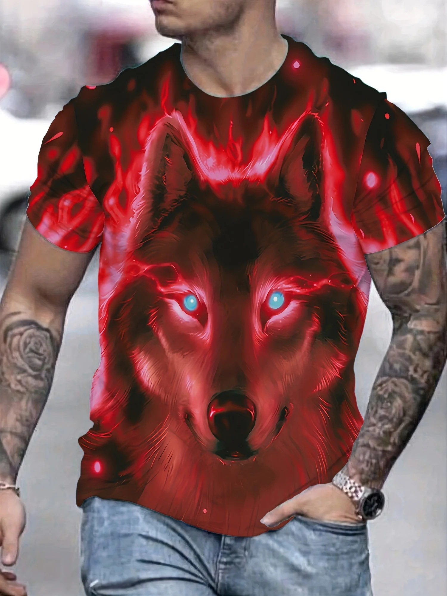Wolf Graphic Printed Short Sleeve T-shirts Men New Fashion Animal 3D Printed Men's Tshirts Cool Pullover Desginer Men's Clothing
Wolf Graphic Printed Short Sleeve T-shirts Men New Fashion Animal 3D Printed Men's Tshirts Cool Pullover Desginer Men's Clothing