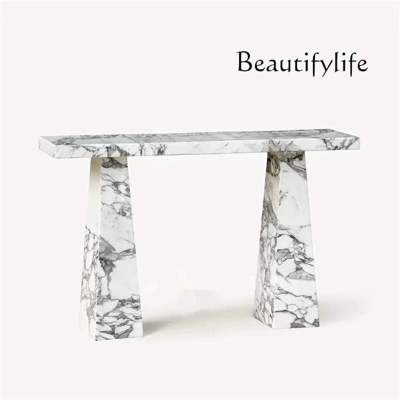 Modern light luxury entrance table, living room art rock slab case, large apartment, large white marble entrance
Modern light luxury entrance table, living room art rock slab case, large apartment, large white marble entrance