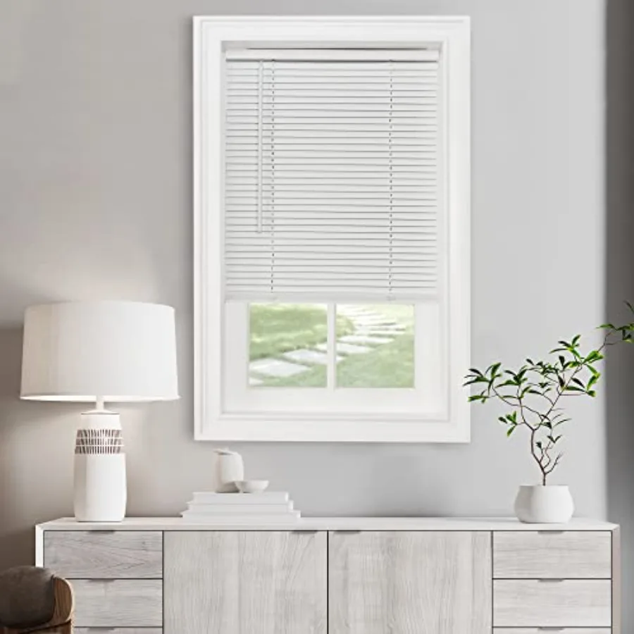 Cordless Light Filtering Mini Blinds for Indoor Windows - 29 Inch Width, 64 Inch Length, 1" Slat Size - Pearl White - Cordless
Cordless Light Filtering Mini Blinds for Indoor Windows - 29 Inch Width, 64 Inch Length, 1" Slat Size - Pearl White - Cordless