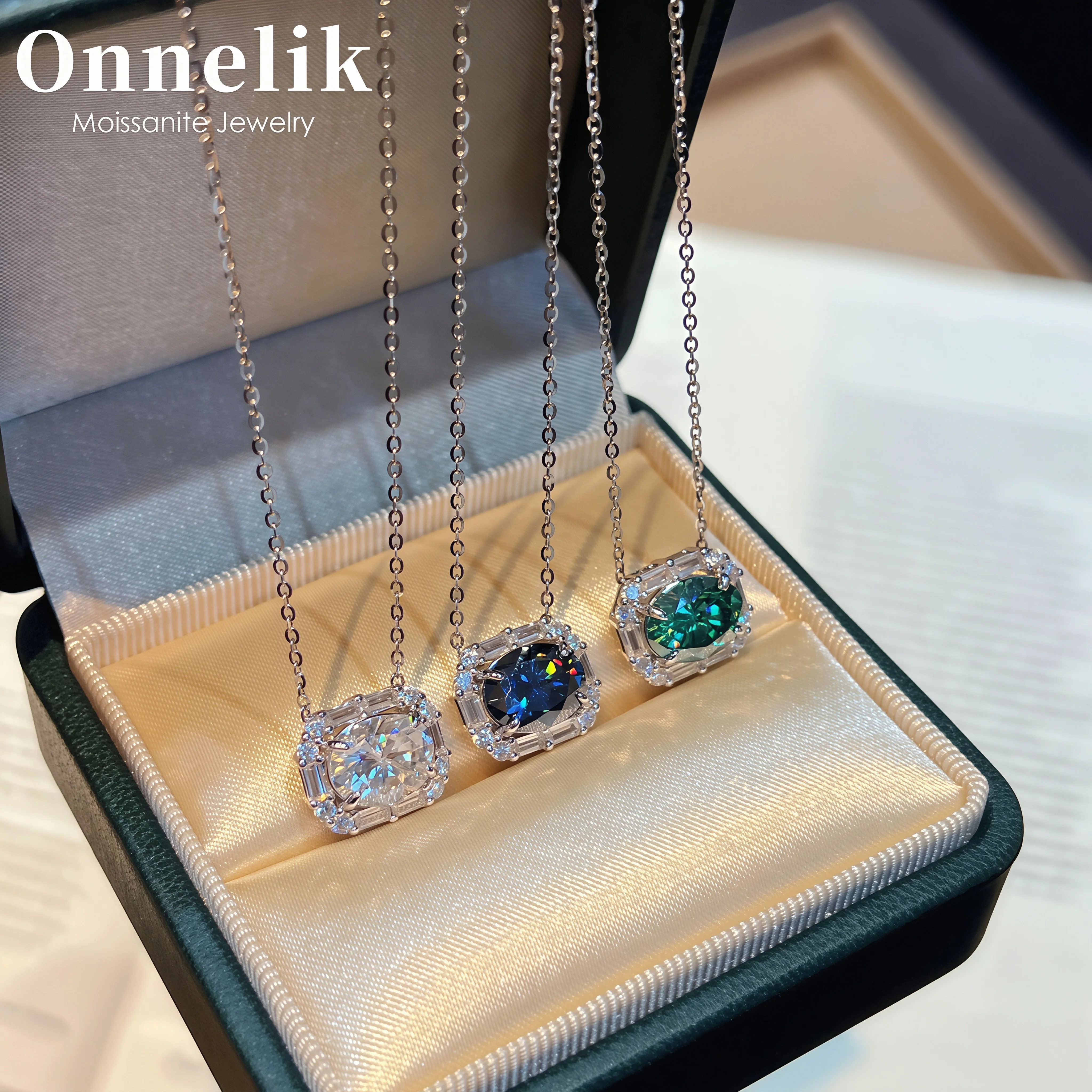 Onnelik 2CT 7x9mm Oval Egg Shape Moissanite Solitaire Pendant Necklace S925 Sterling Silver Dainty Collarbone Chain Fine Jewelry
Onnelik 2CT 7x9mm Oval Egg Shape Moissanite Solitaire Pendant Necklace S925 Sterling Silver Dainty Collarbone Chain Fine Jewelry