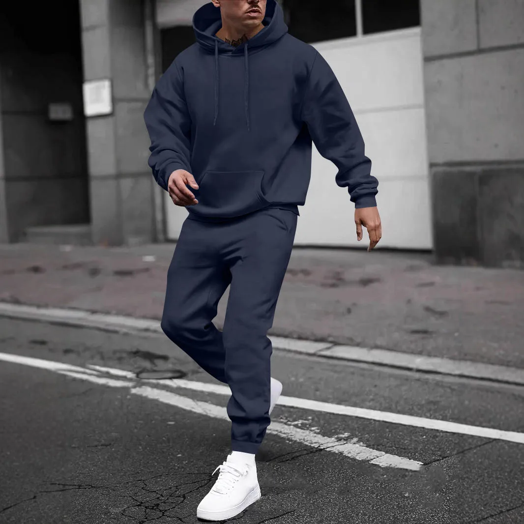 Men's Fall Winter Hoodies Sports Suit Simple Comfy Solid Hooded Tops Drawstring Elastic Waist Sweatpants Versatile Two-Piece Set
Men's Fall Winter Hoodies Sports Suit Simple Comfy Solid Hooded Tops Drawstring Elastic Waist Sweatpants Versatile Two-Piece Set