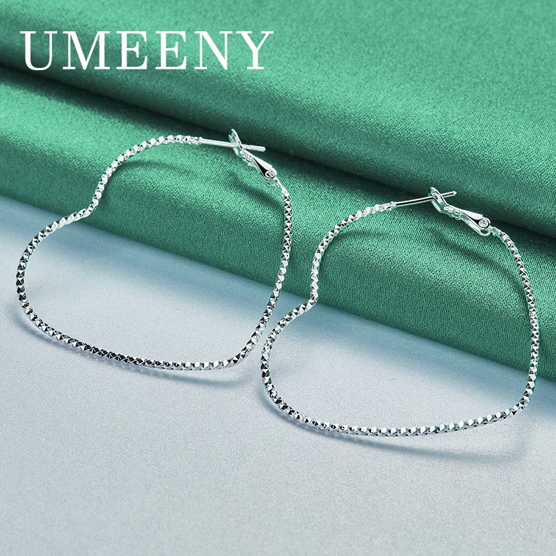 925 Sterling Silver 45MM Exquisite Heart Shaped Hoop Earrings Women Fashion Jewelry Gift Party Accessories
925 Sterling Silver 45MM Exquisite Heart Shaped Hoop Earrings Women Fashion Jewelry Gift Party Accessories