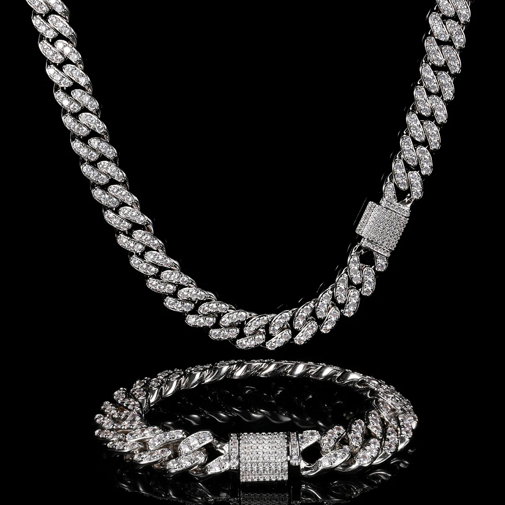 HHIOK Fashion Jewelry 12MM Wide Inlaid 5A Zircon Cuban Necklace Bracelet Luxury Design Women's Exquisite Gift
HHIOK Fashion Jewelry 12MM Wide Inlaid 5A Zircon Cuban Necklace Bracelet Luxury Design Women's Exquisite Gift