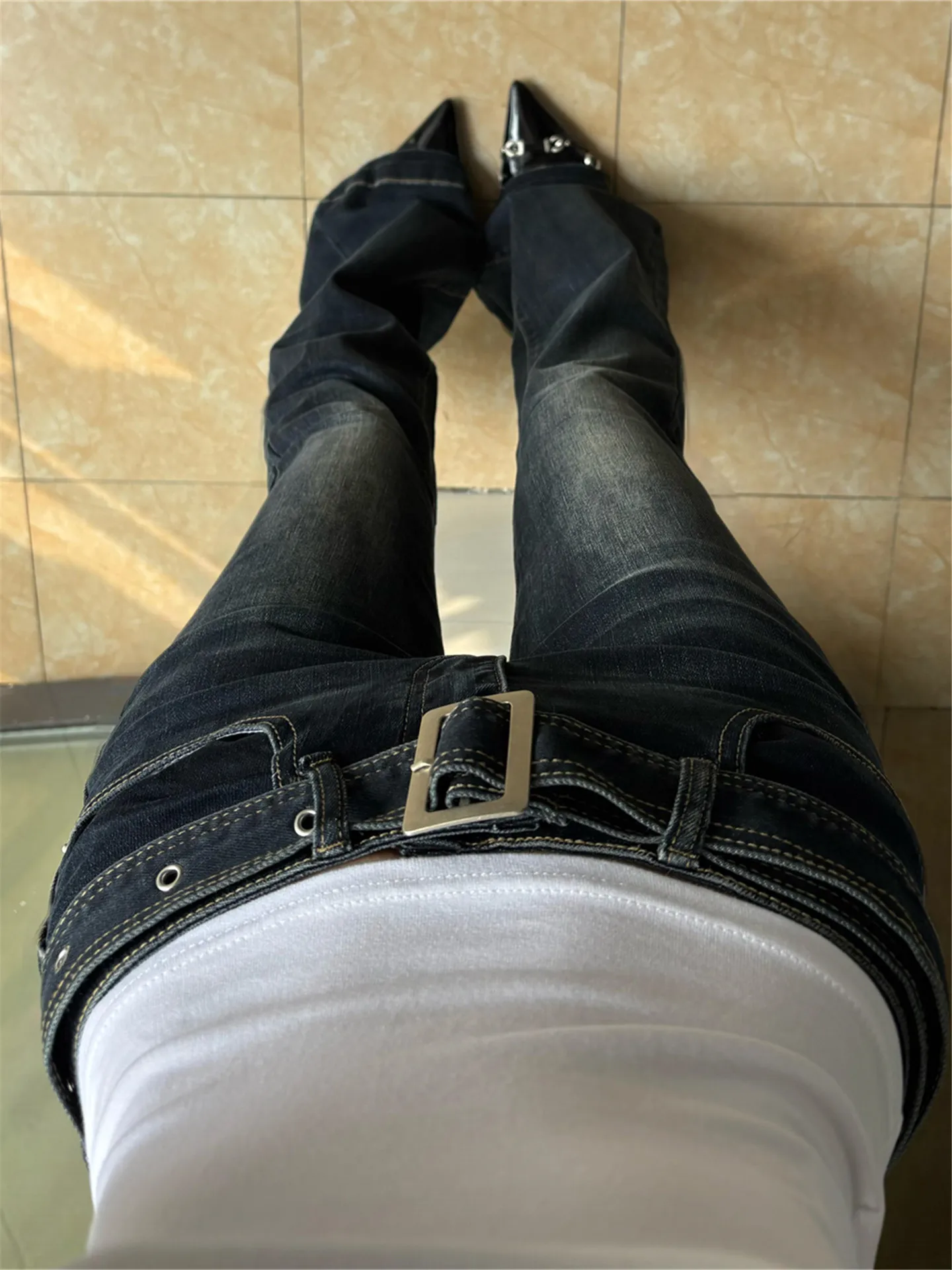 Extended Length plus Size Deep Blue Low Waist Bell Bottom Jeans Women's Autumn Winter Slimming Fashionable Casual Cotton Denim
Extended Length plus Size Deep Blue Low Waist Bell Bottom Jeans Women's Autumn Winter Slimming Fashionable Casual Cotton Denim