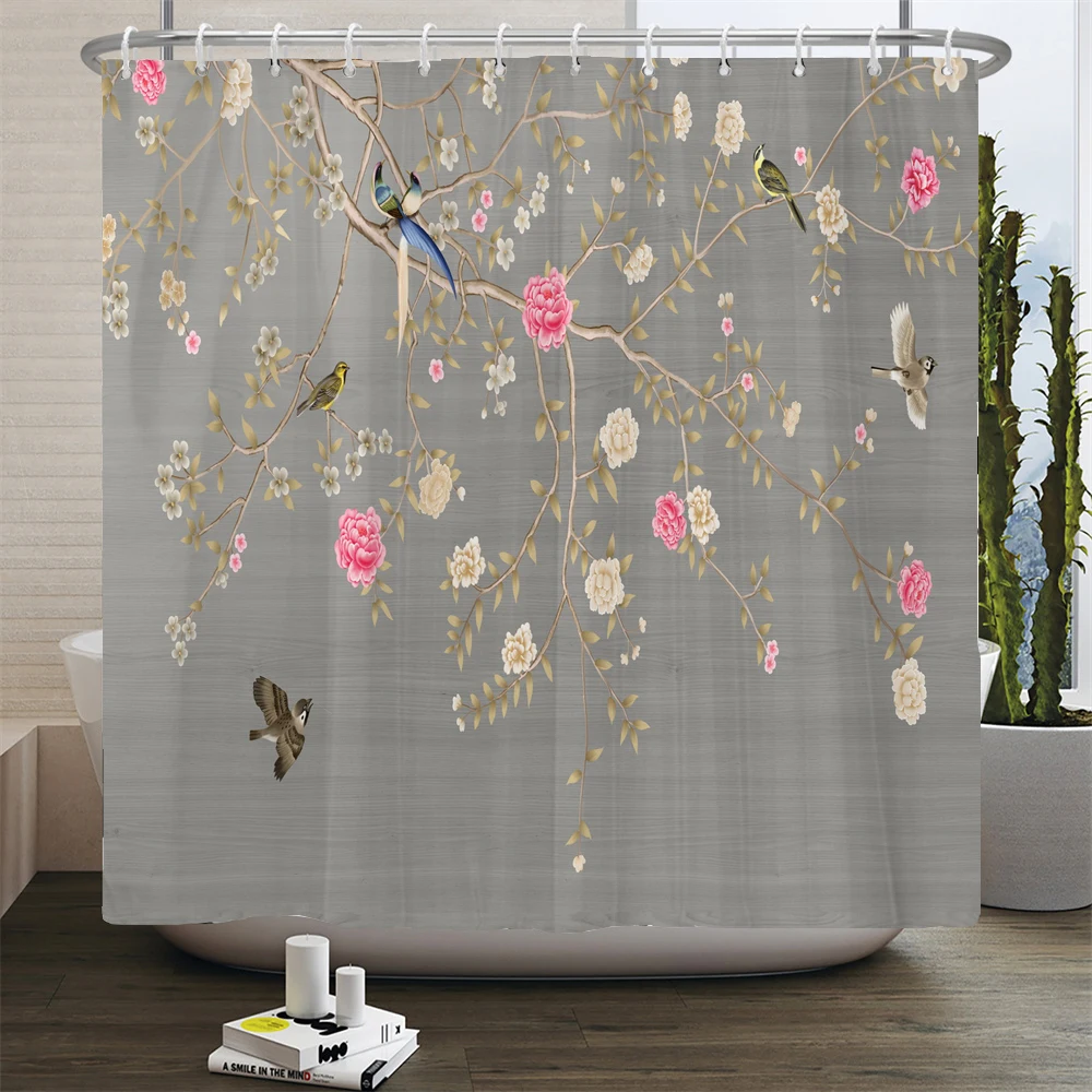 Chinese Style Flower Bird Shower Curtain Waterproof Flower Bird Shower Curtain Decorative Shower Curtain
Chinese Style Flower Bird Shower Curtain Waterproof Flower Bird Shower Curtain Decorative Shower Curtain